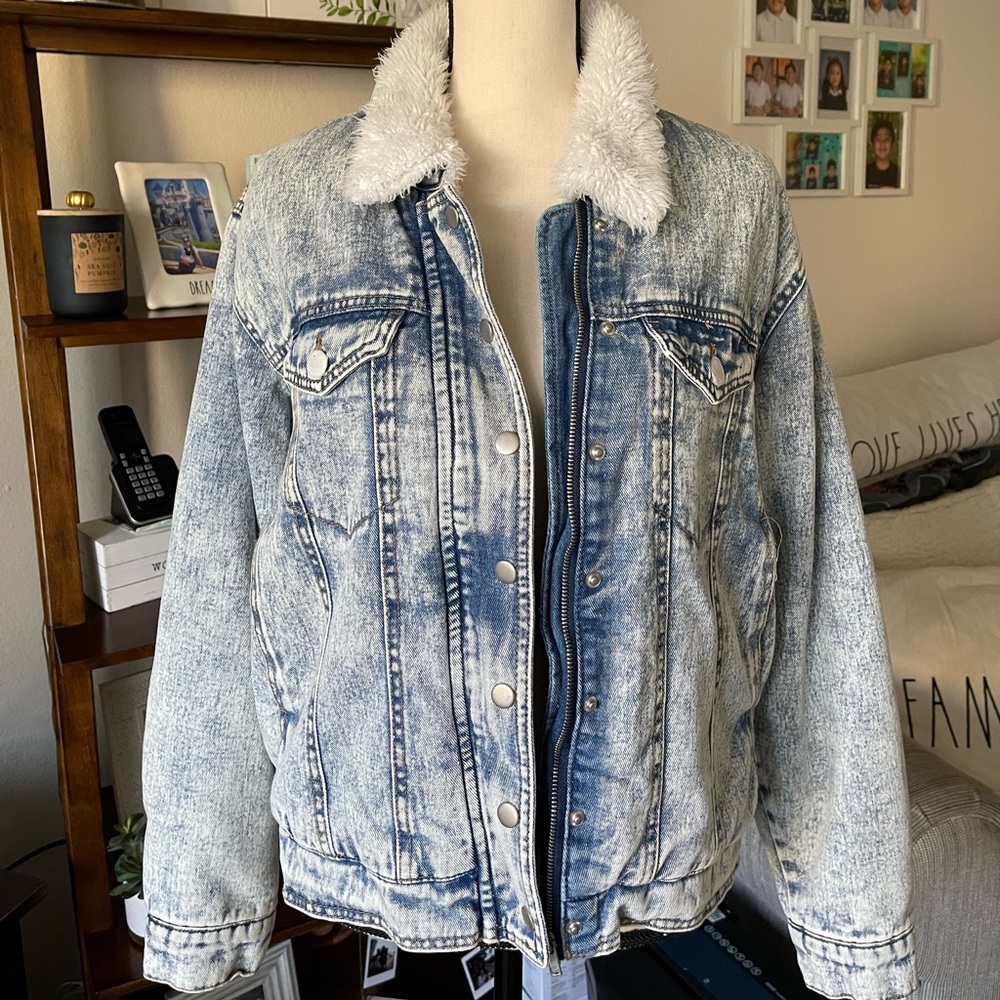 Forever 21 Denim Shearling Jacket.